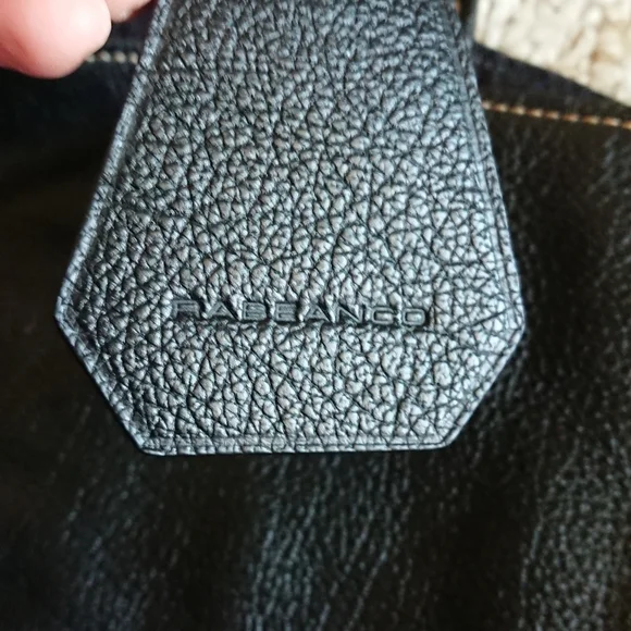 Rabeanco Black Pebbled Leather shoulder Handle Bag